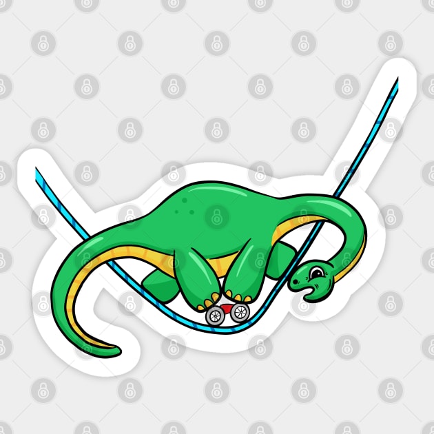 Dinosaur Tightrope on Bike Cartoon Sticker by Squeeb Creative